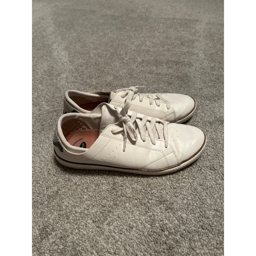 Dr. Scholls Sweet Life White‎ Snakeskin Accent Fashion Sneakers Womens 10M